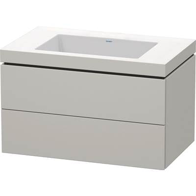 Duravit LC6927N0707 - Duravit L-Cube 31 1/2" Wall Mount Two Drawer C-Bonded Single Vanity In Matte Concrete Gray, Including Cabinet And