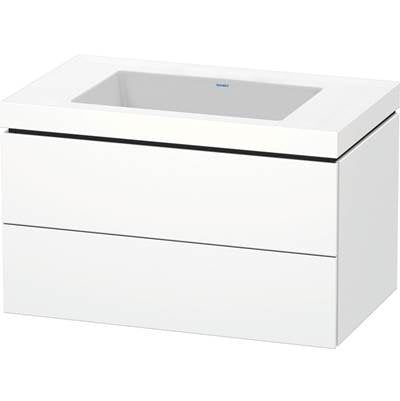 Duravit LC6927N1818 - Duravit L-Cube 31 1/2" Wall Mount Two Drawer C-Bonded Single Vanity In Matte White, Including Cabinet And