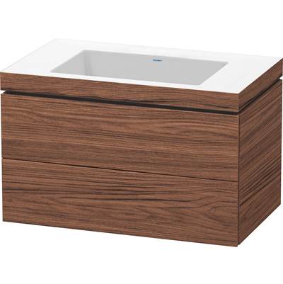 Duravit LC6927N2121 - Duravit L-Cube 31 1/2" Wall Mount Two Drawer C-Bonded Single Vanity In Dark Walnut, Including Cabinet And