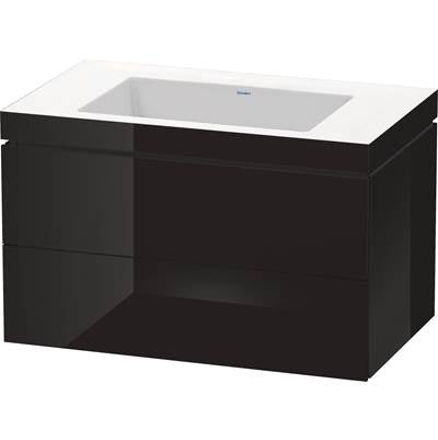 Duravit LC6927N4040 - Duravit L-Cube 31 1/2" Wall Mount Two Drawer C-Bonded Single Vanity In High Gloss Black, Including Cabinet And