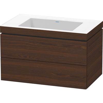 Duravit LC6927N6969 - Duravit L-Cube 31 1/2" Wall Mount Two Drawer C-Bonded Single Vanity In Brushed Walnut, Including Cabinet And