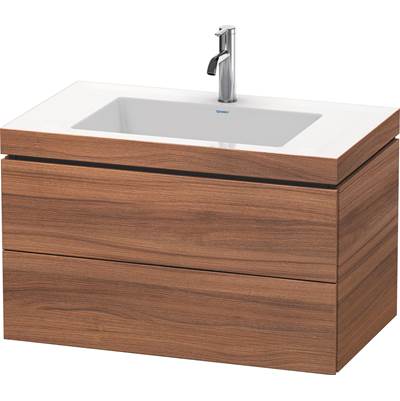 Duravit LC6927O7979 - Duravit L-Cube 31 1/2" Wall Mount Two Drawer C-Bonded Single Vanity In Natural Walnut, Including Cabinet And Single Hole Sink