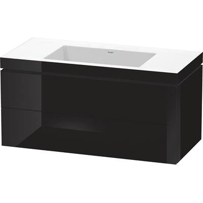 Duravit LC6928N4040 - Duravit L-Cube 39 3/8" Wall Mount Two Drawer C-Bonded Single Vanity In High Gloss Black, Including Cabinet And