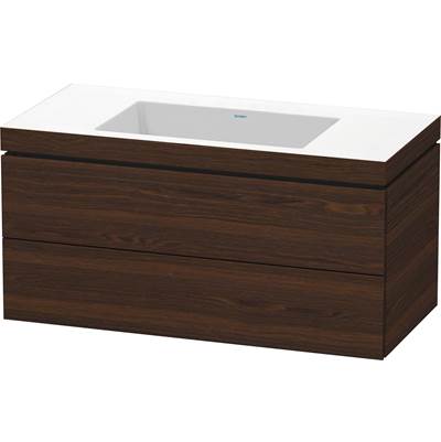 Duravit LC6928N6969 - Duravit L-Cube 39 3/8" Wall Mount Two Drawer C-Bonded Single Vanity In Brushed Walnut, Including Cabinet And