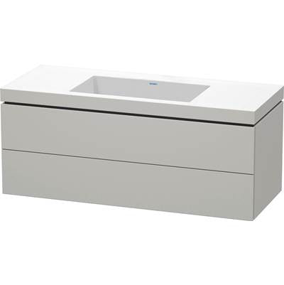 Duravit LC6929N0707 - Duravit L-Cube 47 1/4" Wall Mount Two Drawer C-Bonded Single Vanity In Matte Concrete Gray, Including Cabinet And