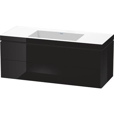 Duravit LC6929N4040 - Duravit L-Cube 47 1/4" Wall Mount Two Drawer C-Bonded Single Vanity In High Gloss Black, Including Cabinet And