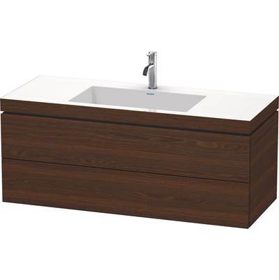 Duravit LC6929O6969 - Duravit L-Cube 47 1/4" Wall Mount Two Drawer C-Bonded Single Vanity In Brushed Walnut, Including Cabinet And Single Hole Sink