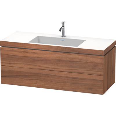 Duravit LC6929O7979 - Duravit L-Cube 47 1/4" Wall Mount Two Drawer C-Bonded Single Vanity In Natural Walnut, Including Cabinet And Single Hole Sink
