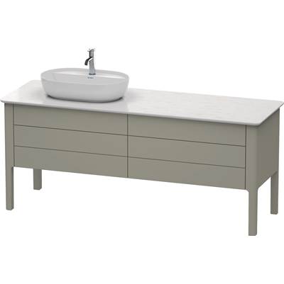 Duravit LU9568L9292 - Duravit Luv 68 1/4" Wall Mount Single Vanity Cabinet In Satin Matte Stone Gray, Sink Sold Separately