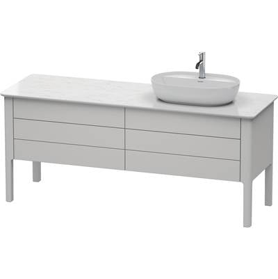 Duravit LU9568R3939 - Duravit Luv 68 1/4" Wall Mount Single Vanity Cabinet In Satin Matte Nordic White, Sink Sold Separately