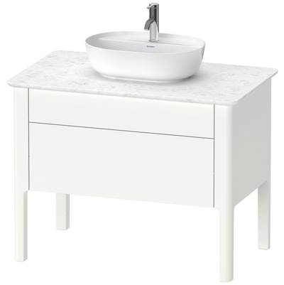 Duravit LU956903636 - Duravit Luv 36 7/8" Wall Mount Two Drawer Single Vanity Cabinet In Satin Matte White, Sink Sold Separately