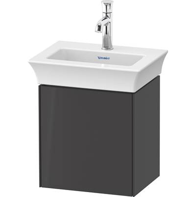 Duravit WT4240LH1H1 - Duravit White Tulip 15 1/8" Wall Mount One Door Single Vanity Cabinet In High Gloss Graphite, Sink Sold Separately