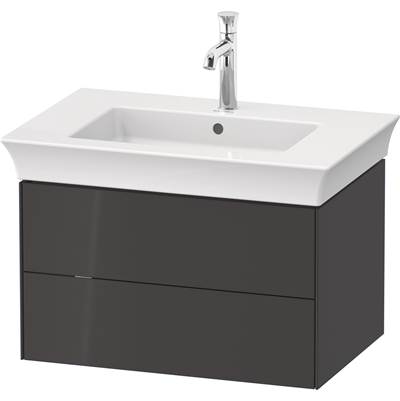 Duravit WT43410H1H1 - Duravit White Tulip 26 7/8" Wall Mount Two Drawer Single Vanity Cabinet In High Gloss Graphite, Sink Sold Separately