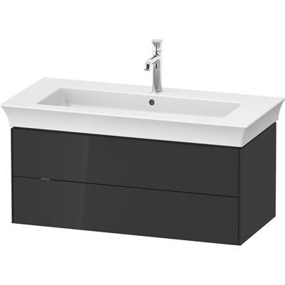 Duravit WT43420H1H1 - Duravit White Tulip 38 3/4" Wall Mount Two Drawer Single Vanity Cabinet In High Gloss Graphite, Sink Sold Separately