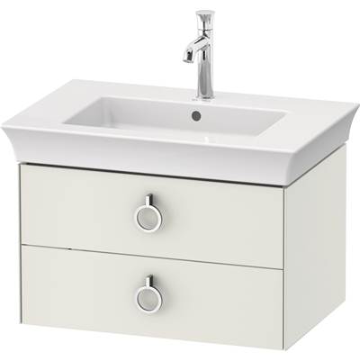 Duravit WT435103636 - Duravit White Tulip 28 7/8" Wall Mount Two Drawer Single Vanity Cabinet In Satin Matte White, Sink Sold Separately