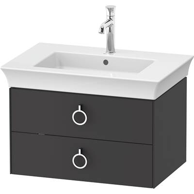 Duravit WT435105858 - Duravit White Tulip 28 7/8" Wall Mount Two Drawer Single Vanity Cabinet In Satin Matte Graphite, Sink Sold Separately