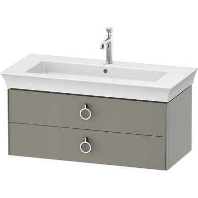 Duravit WT435209292 - Duravit White Tulip 38 3/4" Wall Mount Two Drawer Single Vanity Cabinet In Satin Matte Stone Gray, Sink Sold Separately