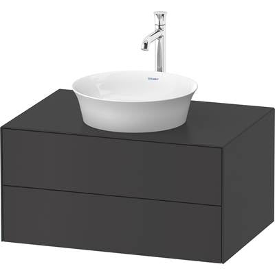 Duravit WT498505858 - Duravit White Tulip 31 1/2" Wall Mount Two Drawer Single Vanity Cabinet In Satin Matte Graphite, Sink Sold Separately