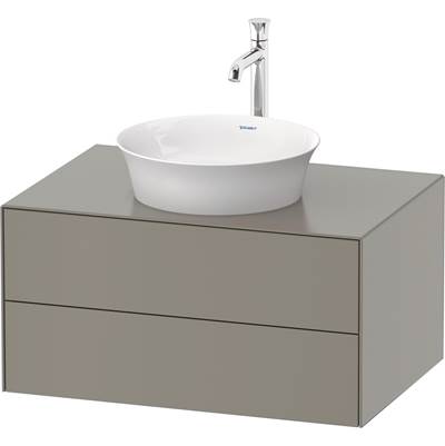 Duravit WT498509292 - Duravit White Tulip 31 1/2" Wall Mount Two Drawer Single Vanity Cabinet In Satin Matte Stone Gray, Sink Sold Separately