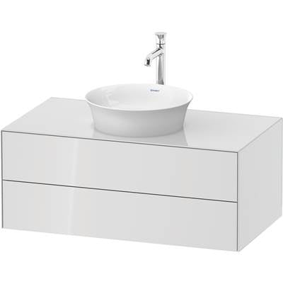 Duravit WT498608585 - Duravit White Tulip 39 3/8" Wall Mount Two Drawer Single Vanity Cabinet In High Gloss White, Sink Sold Separately