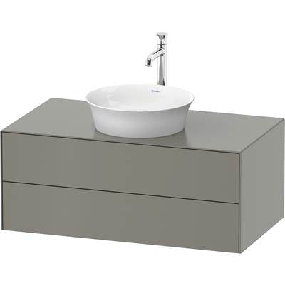 Duravit WT498609292 - Duravit White Tulip 39 3/8" Wall Mount Two Drawer Single Vanity Cabinet In Satin Matte Stone Gray, Sink Sold Separately