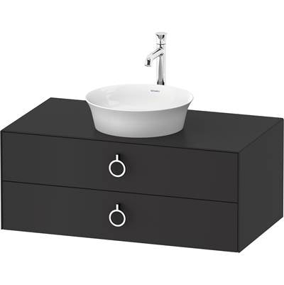 Duravit WT499105858 - Duravit White Tulip 39 3/8" Wall Mount Two Drawer Single Vanity Cabinet In Satin Matte Graphite, Sink Sold Separately