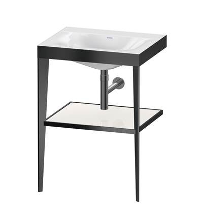Duravit XV4714NB285 - Duravit Xviu 23 5/8" Console Sink In Matte Black And High Gloss White Shelf