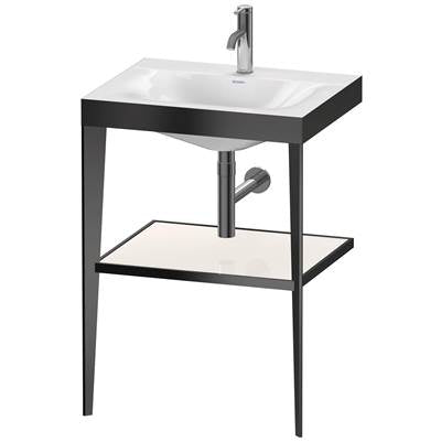 Duravit XV4714OB285 - Duravit Xviu 23 5/8" Console Sink In Matte Black And High Gloss White Shelf