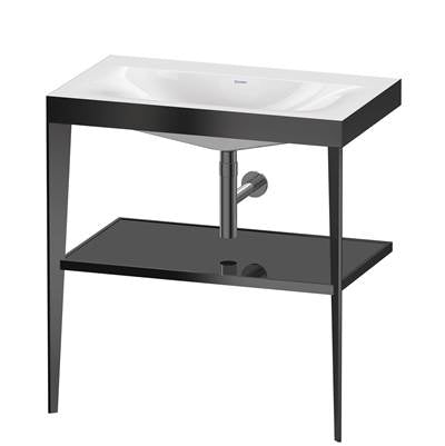 Duravit XV4715NB240 - Duravit Xviu 31 1/2" Console Sink In Matte Black And High Gloss Black Shelf