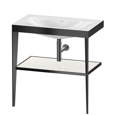 Duravit XV4715NB285 - Duravit Xviu 31 1/2" Console Sink In Matte Black And High Gloss White Shelf