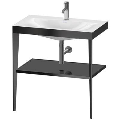 Duravit XV4715OB240 - Duravit Xviu 31 1/2" Console Sink In Matte Black And High Gloss Black Shelf