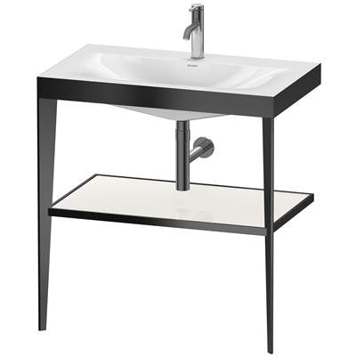Duravit XV4715OB285 - Duravit Xviu 31 1/2" Console Sink In Matte Black And High Gloss White Shelf