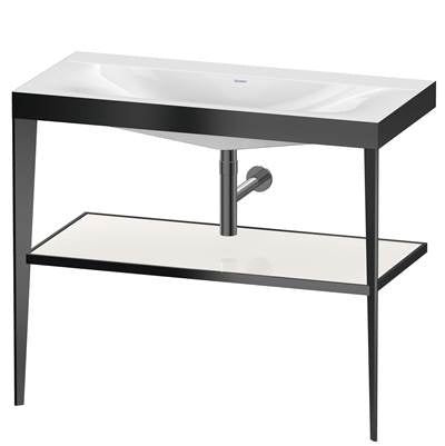 Duravit XV4716NB285 - Duravit Xviu 39 3/8" Console Sink In Matte Black And High Gloss White Shelf
