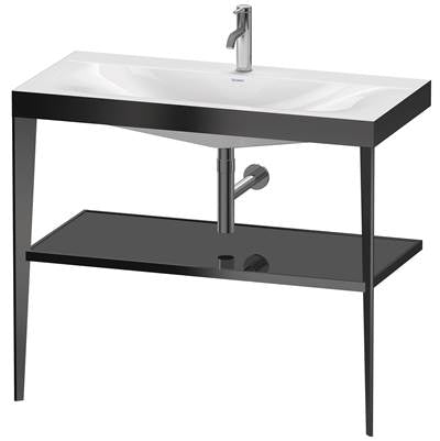 Duravit XV4716OB240 - Duravit Xviu 39 3/8" Console Sink In Matte Black And High Gloss Black Shelf