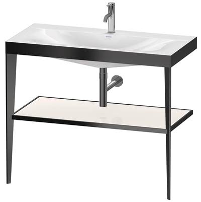 Duravit XV4716OB285 - Duravit Xviu 39 3/8" Console Sink In Matte Black And High Gloss White Shelf