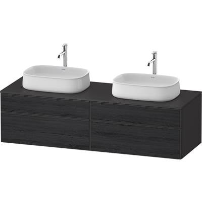 Duravit ZE4825B16800000 - Duravit Zencha 39 3/8" Wall Mount Double Vanity Cabinet In Black Oak, Sink Sold Separately