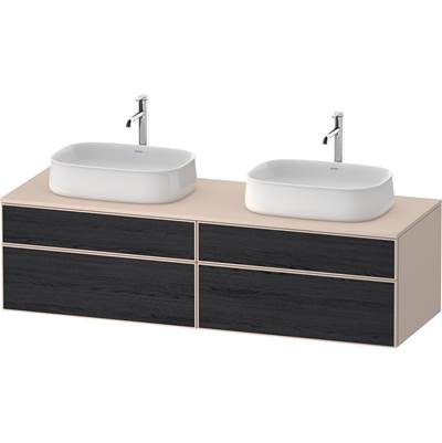 Duravit ZE4825B16830000 - Duravit Zencha 39 3/8" Wall Mount Double Vanity Cabinet In Black Oak, Sink Sold Separately