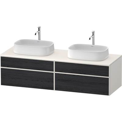 Duravit ZE4825B16840000 - Duravit Zencha 39 3/8" Wall Mount Double Vanity Cabinet In Black Oak, Sink Sold Separately