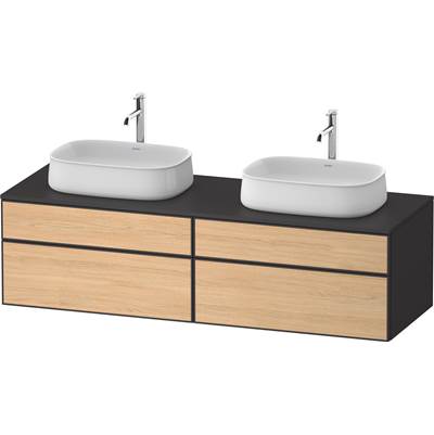 Duravit ZE4825B30800000 - Duravit Zencha 39 3/8" Wall Mount Double Vanity Cabinet In Natural Oak, Sink Sold Separately