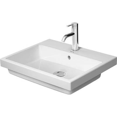Duravit 0383550000 - Duravit Vero 21 5/8" Rectangular Drop In Sink In White With Single Faucet Hole And Overflow