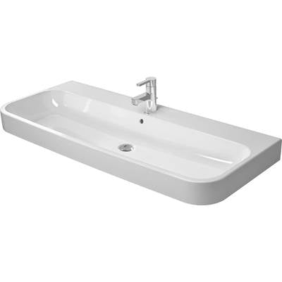 Duravit 2318120000 - Duravit Happy D.2 47 1/4" Rectangular Wall Mounted Sink In White With Single Faucet Hole And With Overflow