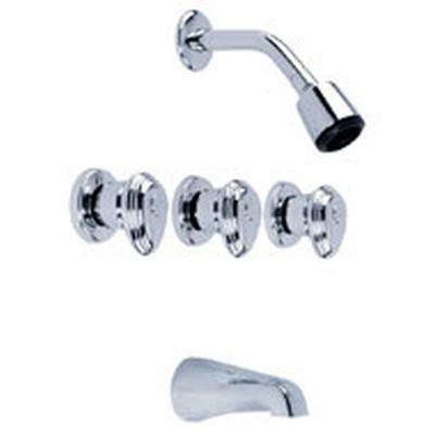 Gerber Plumbing G0058520 - Gerber Hardwater Three Handle Sliding Sleeve Escutcheon Tub & Shower Fitting With Ips/Sweat Connections & Threaded Spout 1.75Gpm Chrome