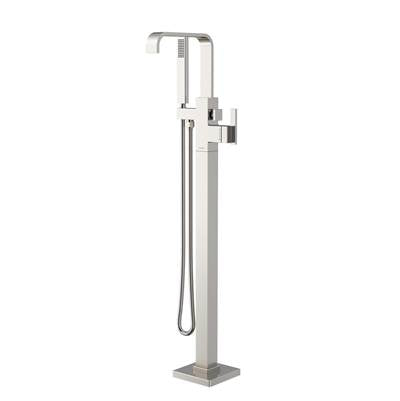 Gerber Plumbing D300544BNT - Square Floor Mount Tub Filler Trim Kit With Rectangular Handshower 1.75Gpm Brushed Nickel