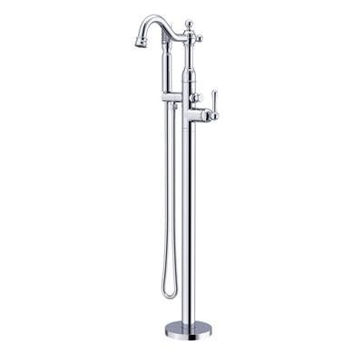Gerber Plumbing D300557T - Traditional Floor Mount Tub Filler Trim Kit With Showerstick Handshower 1.75Gpm Chrome