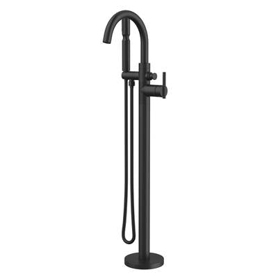Gerber Plumbing D300558BST - Contemporary Floor Mount Tub Filler Trim Kit With Showerstick Handshower 1.75Gpm Satin Black
