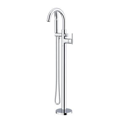 Gerber Plumbing D300558T - Contemporary Floor Mount Tub Filler Trim Kit With Showerstick Handshower 1.75Gpm Chrome