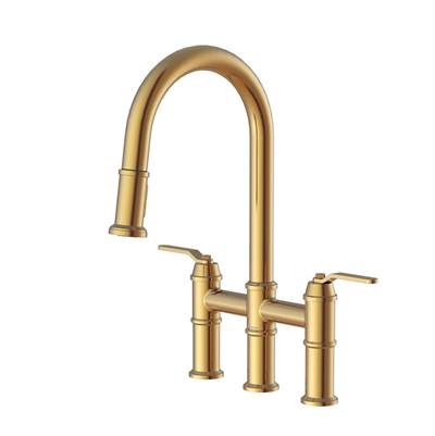 Gerber Plumbing D434437BB - Kinzie 2H Bridge Pull-Down Kitchen Faucet 1.75Gpm Brushed Bronze