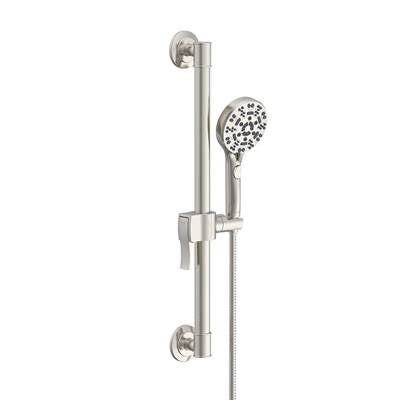 Gerber Plumbing D461424BN - Steadystyle Accented Round Ada Grab Bar/ Slide Bar Assembly With Octette 8 Function Hand Shower 1.75 Gpm Brushed Nickel
