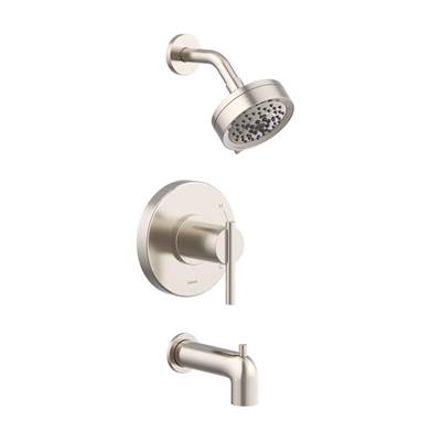 Gerber Plumbing D511658BNTC - Parma 1H Tub & Shower Trim Kit & Treysta Cartridge W/ Diverter On Tub Spout & 5 Function Showerhead 1.75Gpm Brushed Nickel