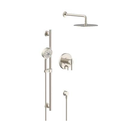 Gerber Plumbing D990558BN - Parma Pressure Balance Shower Trim With Parma 5 Function Hand Shower & Drench 10'' Showerhead & Versa Slide Bar Kit Brushed Nickel